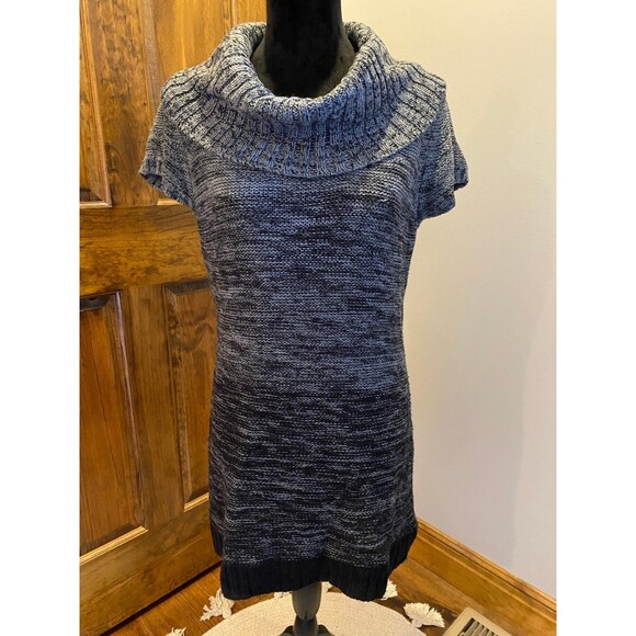 L.E.I. Gray Black Knit Dress Junior Size XL Cowl Neck Stretch Comfortable Chic - Picture 1 of 10